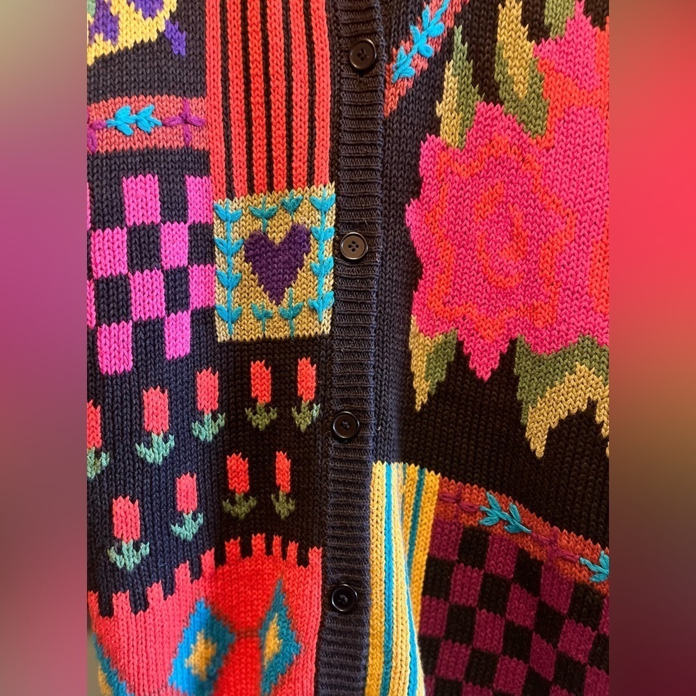 Heart & Rose sweater/ Cardigan… Vintage - Picture 9 of 11